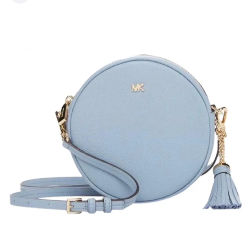 Michael Kors Medium Circle Canteen Crossbody Bag In Blue